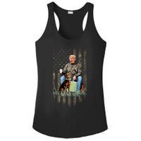 Hunting Trump Camouflage Usa Flag Duck Hunting Season Maga Ladies PosiCharge Competitor Racerback Tank