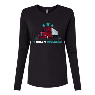 Halim Trucker Custom Design 2 Womens Cotton Relaxed Long Sleeve T-Shirt