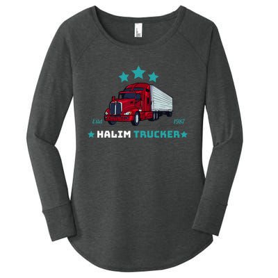 Halim Trucker Custom Design 2 Women's Perfect Tri Tunic Long Sleeve Shirt