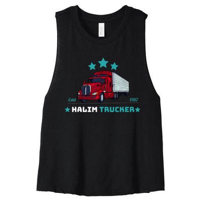 Halim Trucker Custom Design 2 Women's Racerback Cropped Tank