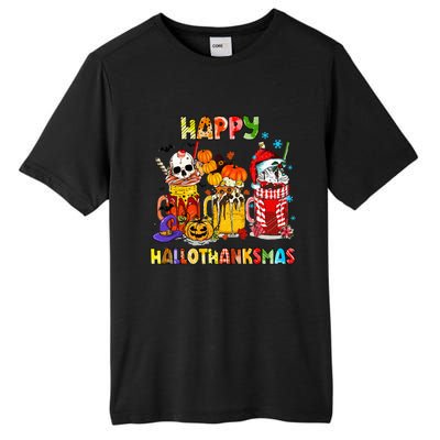 Halloween Thanksgiving Christmas Happy Hallothanksmas Funny Tall Fusion ChromaSoft Performance T-Shirt