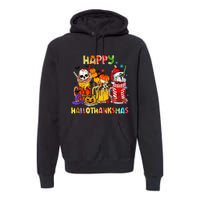 Halloween Thanksgiving Christmas Happy Hallothanksmas Funny Premium Hoodie