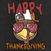 Happy Thanksgiving Cool Gobble Turkey 7 Panel Mesh Trucker Snapback Hat