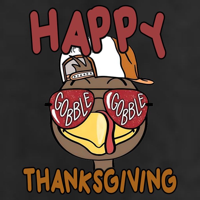 Happy Thanksgiving Cool Gobble Turkey 7 Panel Mesh Trucker Snapback Hat