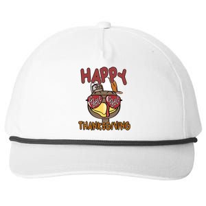 Happy Thanksgiving Cool Gobble Turkey Snapback Five-Panel Rope Hat