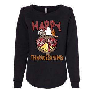 Happy Thanksgiving Cool Gobble Turkey Womens California Wash Sweatshirt