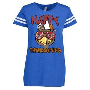 Happy Thanksgiving Cool Gobble Turkey Enza Ladies Jersey Football T-Shirt