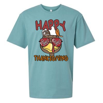 Happy Thanksgiving Cool Gobble Turkey Sueded Cloud Jersey T-Shirt