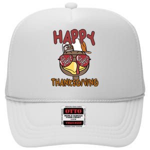 Happy Thanksgiving Cool Gobble Turkey High Crown Mesh Back Trucker Hat