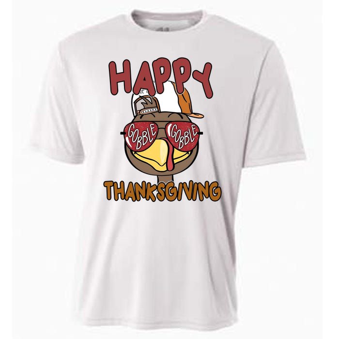 Happy Thanksgiving Cool Gobble Turkey Cooling Performance Crew T-Shirt