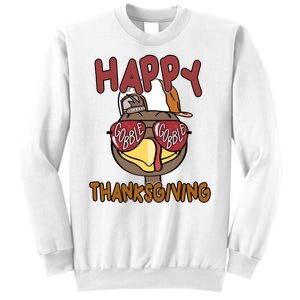 Happy Thanksgiving Cool Gobble Turkey Sweatshirt