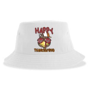 Happy Thanksgiving Cool Gobble Turkey Sustainable Bucket Hat