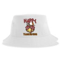 Happy Thanksgiving Cool Gobble Turkey Sustainable Bucket Hat