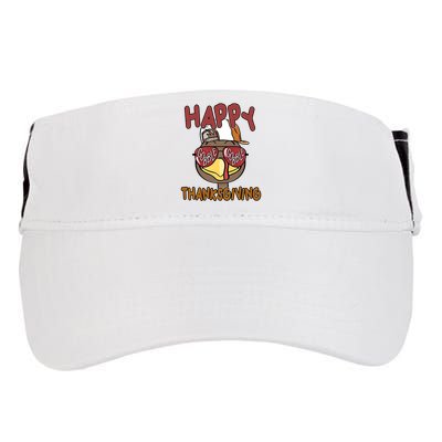 Happy Thanksgiving Cool Gobble Turkey Adult Drive Performance Visor