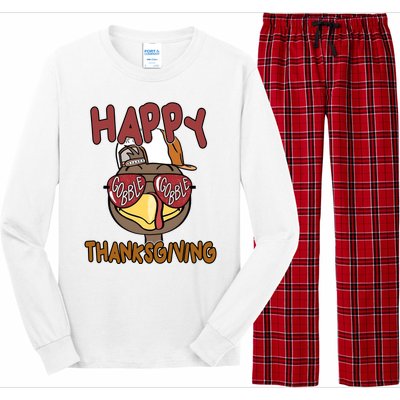 Happy Thanksgiving Cool Gobble Turkey Long Sleeve Pajama Set