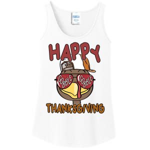 Happy Thanksgiving Cool Gobble Turkey Ladies Essential Tank