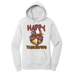 Happy Thanksgiving Cool Gobble Turkey Women's Pullover Hoodie