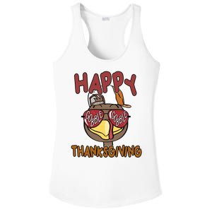 Happy Thanksgiving Cool Gobble Turkey Ladies PosiCharge Competitor Racerback Tank