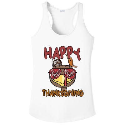 Happy Thanksgiving Cool Gobble Turkey Ladies PosiCharge Competitor Racerback Tank