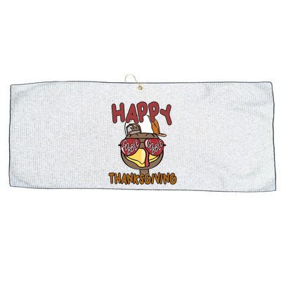 Happy Thanksgiving Cool Gobble Turkey Large Microfiber Waffle Golf Towel