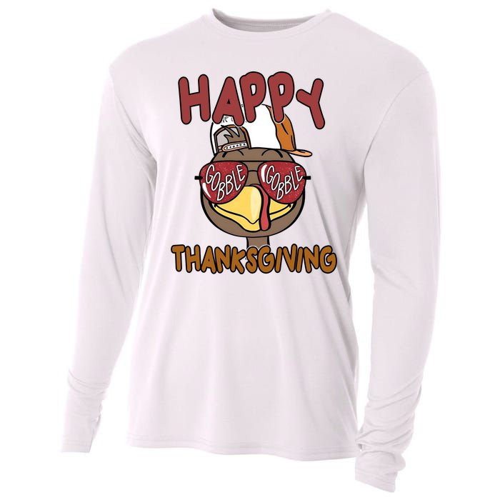 Happy Thanksgiving Cool Gobble Turkey Cooling Performance Long Sleeve Crew