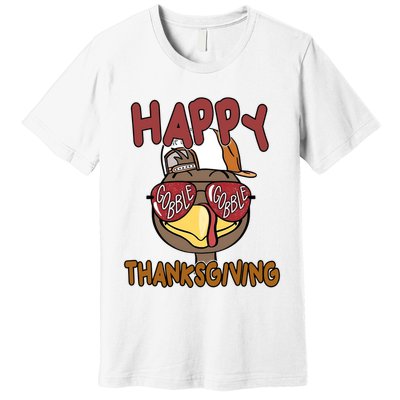Happy Thanksgiving Cool Gobble Turkey Premium T-Shirt