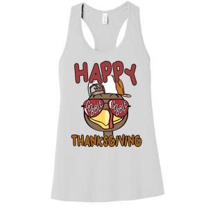 Happy Thanksgiving Cool Gobble Turkey Women's Racerback Tank