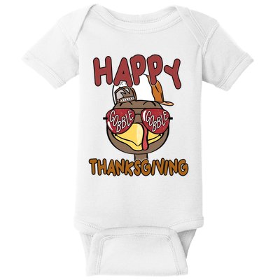 Happy Thanksgiving Cool Gobble Turkey Baby Bodysuit
