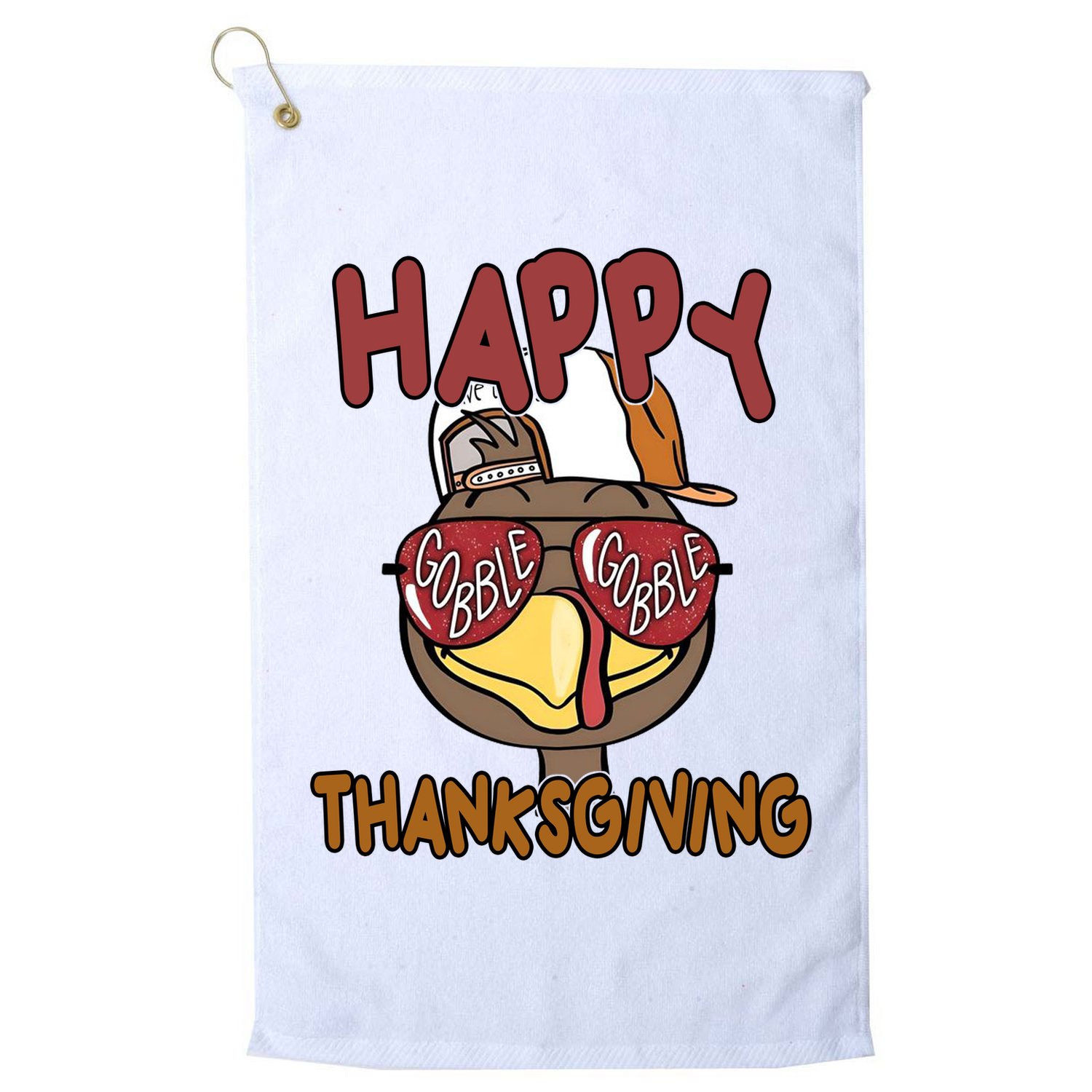 Happy Thanksgiving Cool Gobble Turkey Golf Towel