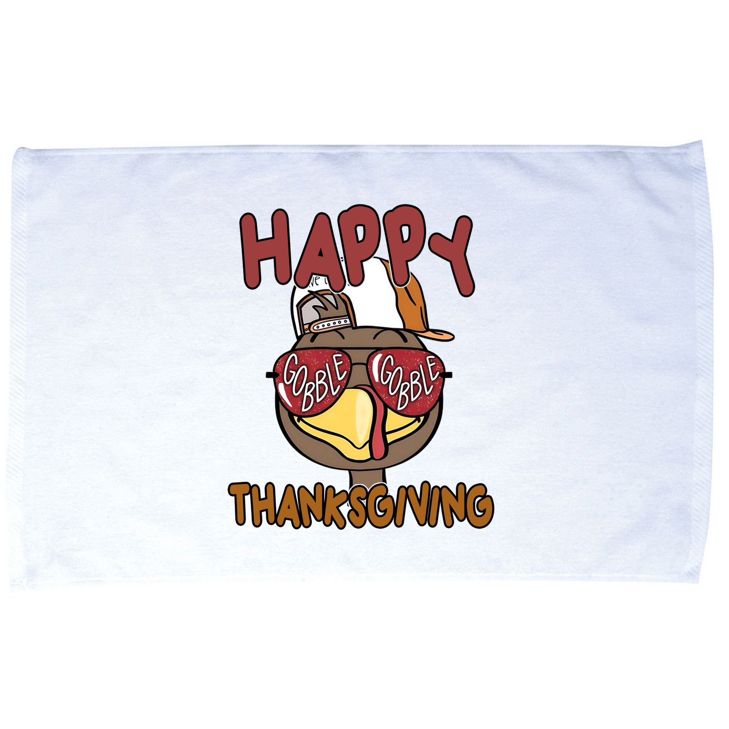 Happy Thanksgiving Cool Gobble Turkey Microfiber Hand Towel