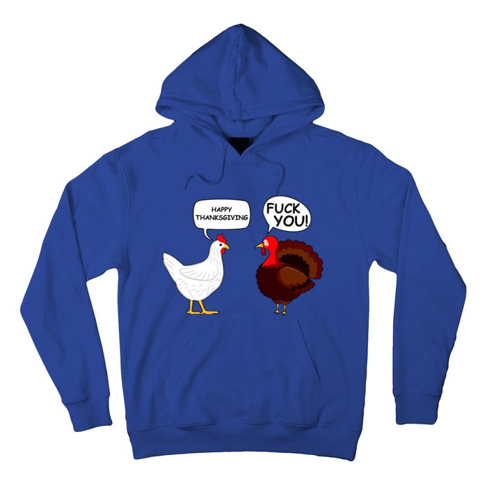 Happy Thanksgiving Chicken Vs Turkey Funny Hoodie