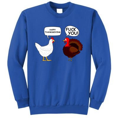 Happy Thanksgiving Chicken Vs Turkey Funny Sweatshirt