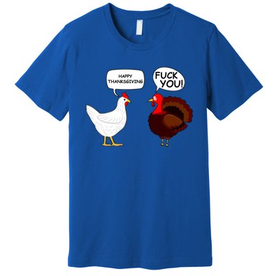 Happy Thanksgiving Chicken Vs Turkey Funny Premium T-Shirt