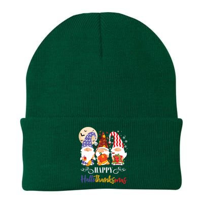 Halloween Thanksgiving Christmas Gnome Happy Hallothanksmas Knit Cap Winter Beanie