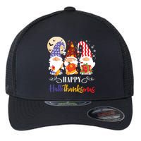 Halloween Thanksgiving Christmas Gnome Happy Hallothanksmas Flexfit Unipanel Trucker Cap