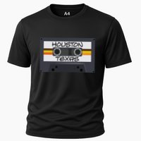 Houston Texas Cassette Tape Cooling Performance Crew T-Shirt