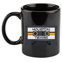 Houston Texas Cassette Tape 11oz C Handle Ceramic Mug