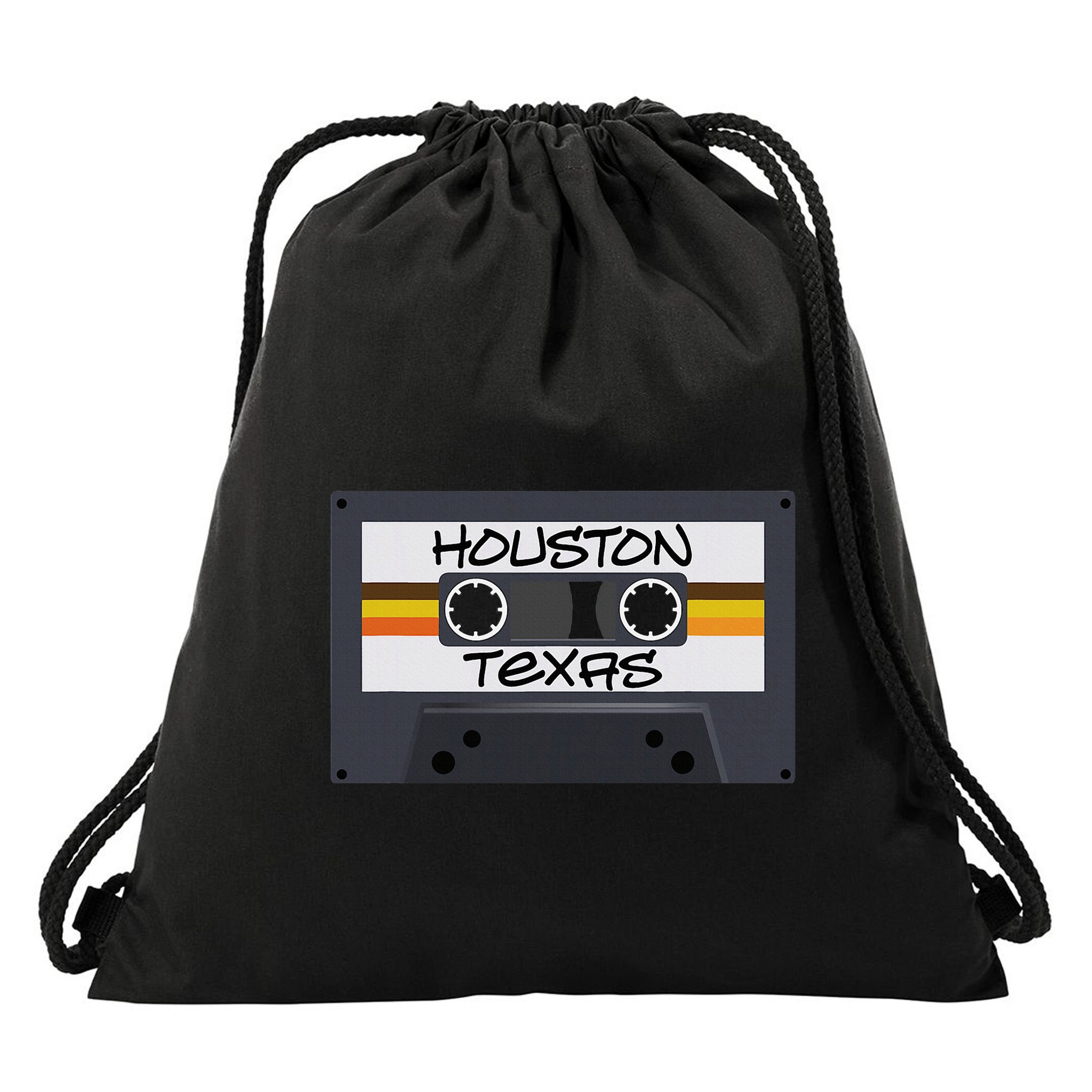 Houston Texas Cassette Tape Drawstring Bag