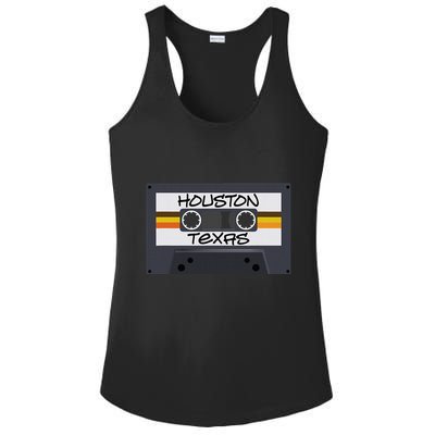 Houston Texas Cassette Tape Ladies PosiCharge Competitor Racerback Tank