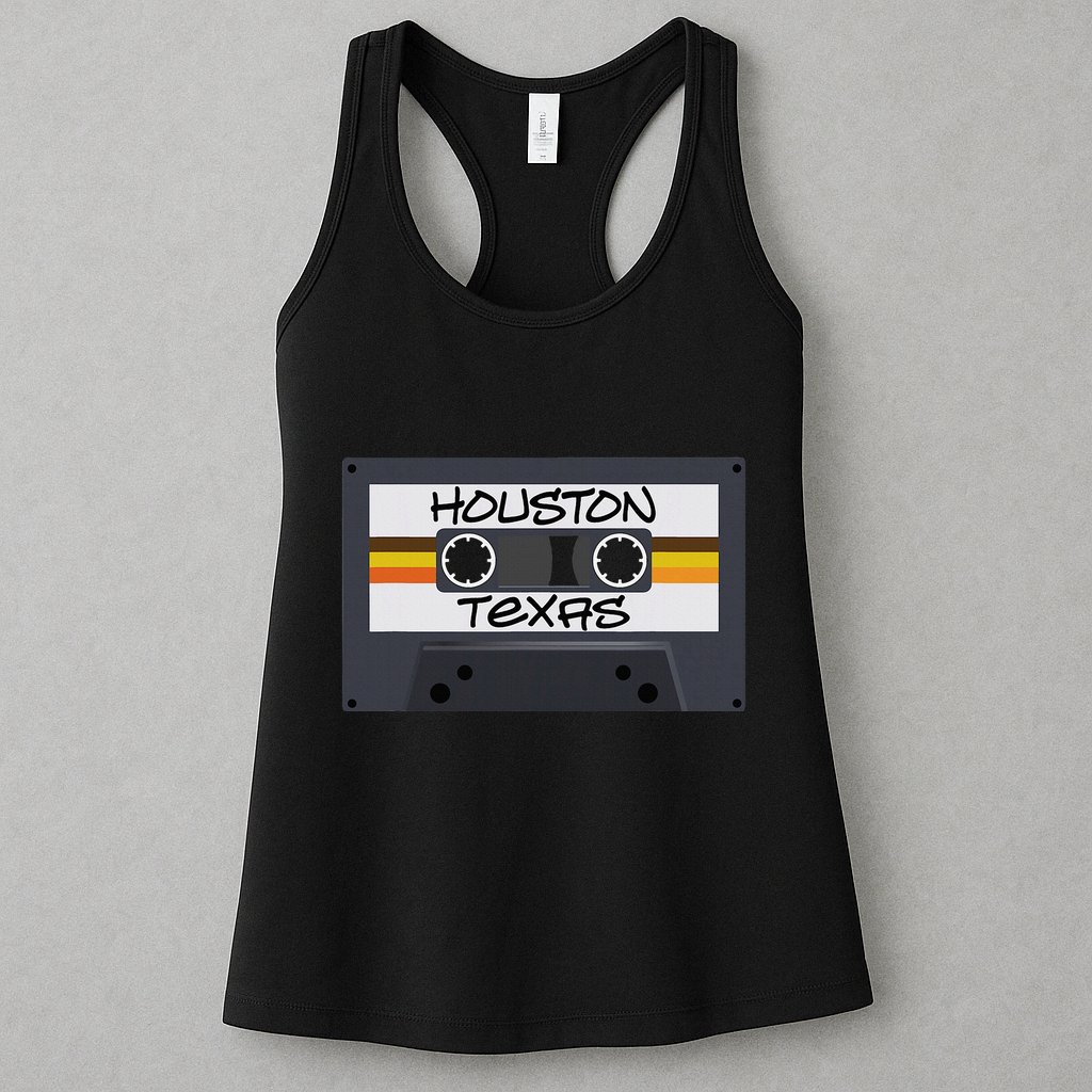 Houston Texas Cassette Tape Womens Tank Top