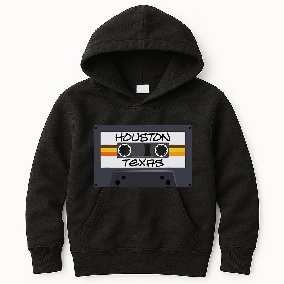 Houston Texas Cassette Tape Kids Hoodie