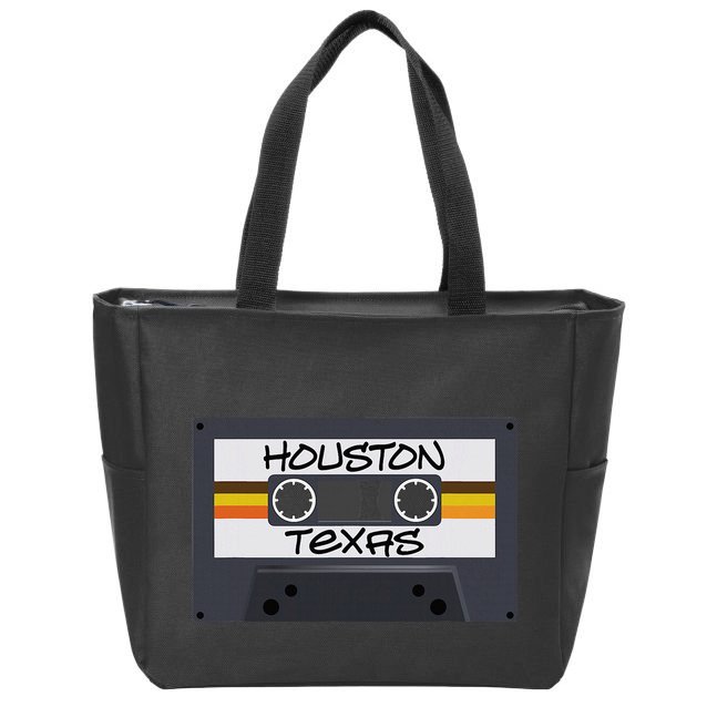 Houston Texas Cassette Tape Zip Tote Bag