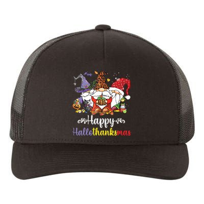 Halloween Thanksgiving Christmas Happy Hallothanksmas Gnome Yupoong Adult 5-Panel Trucker Hat