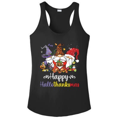 Halloween Thanksgiving Christmas Happy Hallothanksmas Gnome Ladies PosiCharge Competitor Racerback Tank