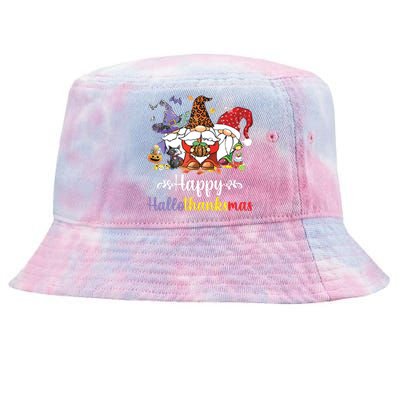 Halloween Thanksgiving Christmas Happy Hallothanksmas Gnome Tie-Dyed Bucket Hat