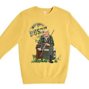 Hunting Trump Camo Duck Election Maga 2024 Voter Premium Crewneck Sweatshirt