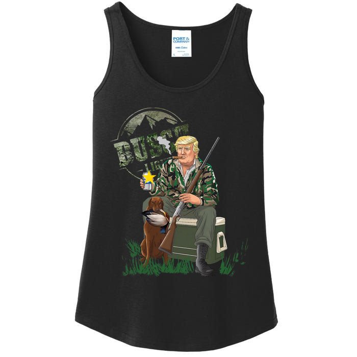 Hunting Trump Camo Duck Election Maga 2024 Voter Ladies Essential Tank