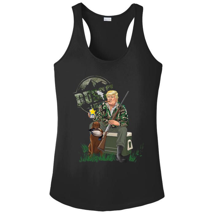 Hunting Trump Camo Duck Election Maga 2024 Voter Ladies PosiCharge Competitor Racerback Tank