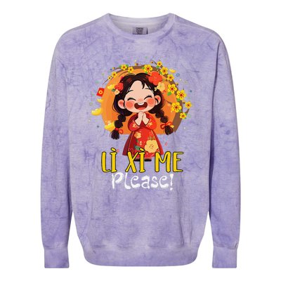 Happy Tet Chuc Mung Nam Moi 2025 Li Xi Me Please Colorblast Crewneck Sweatshirt