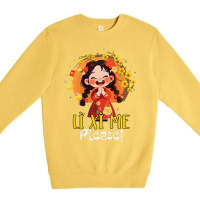 Happy Tet Chuc Mung Nam Moi 2025 Li Xi Me Please Premium Crewneck Sweatshirt